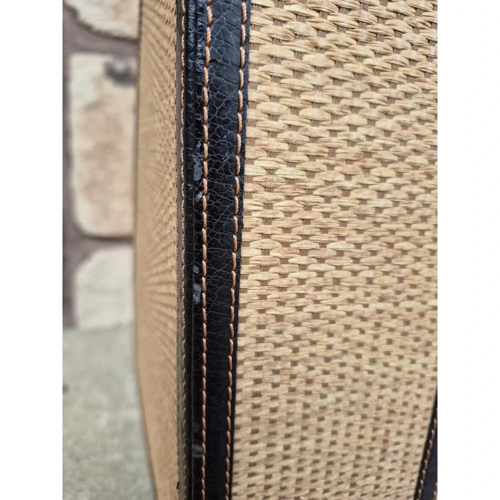 Rattan Magazine Holder‎ Faux Leather Desk File Organizer Safari Woven Storage